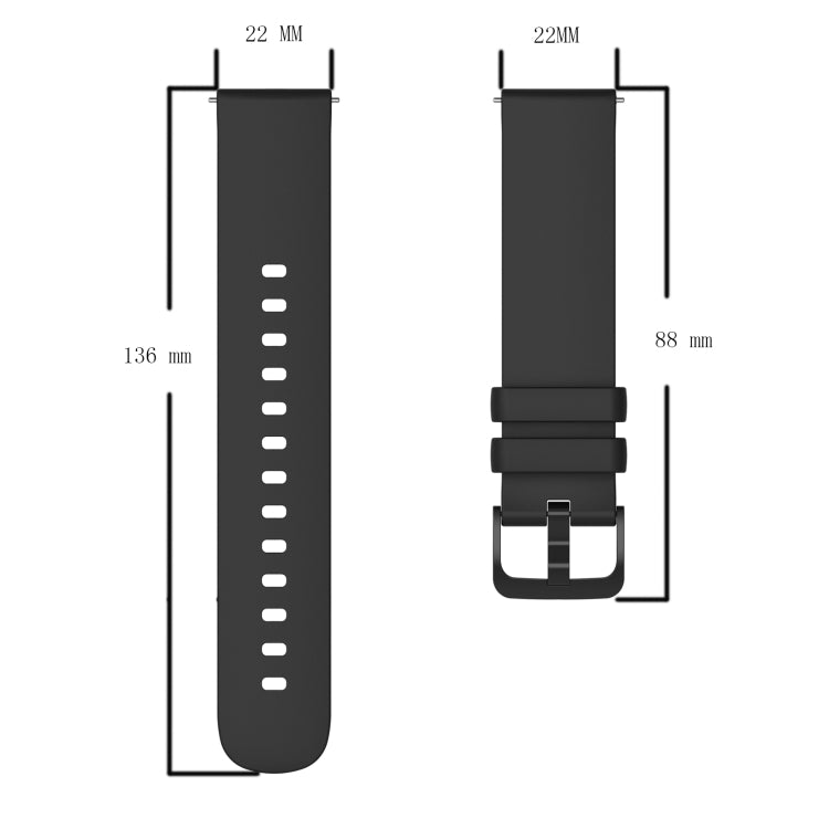 For Amazfit Pace 22mm Solid Color Soft Silicone Watch Band(Grey) - Watch Bands by buy2fix | Online Shopping UK | buy2fix