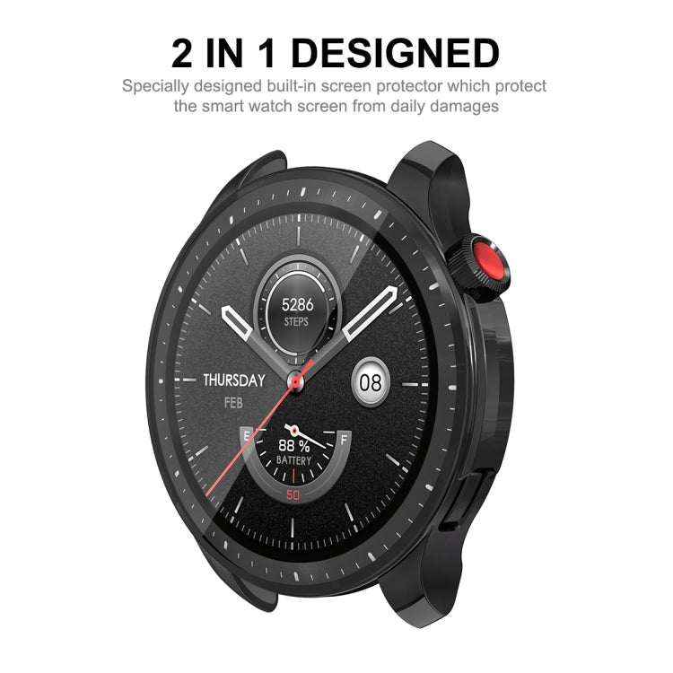 For Amazfit GTR 4 ENKAY Hat-Prince Electroplated TPU Case with Screen Film(Black) - Watch Cases by buy2fix | Online Shopping UK | buy2fix