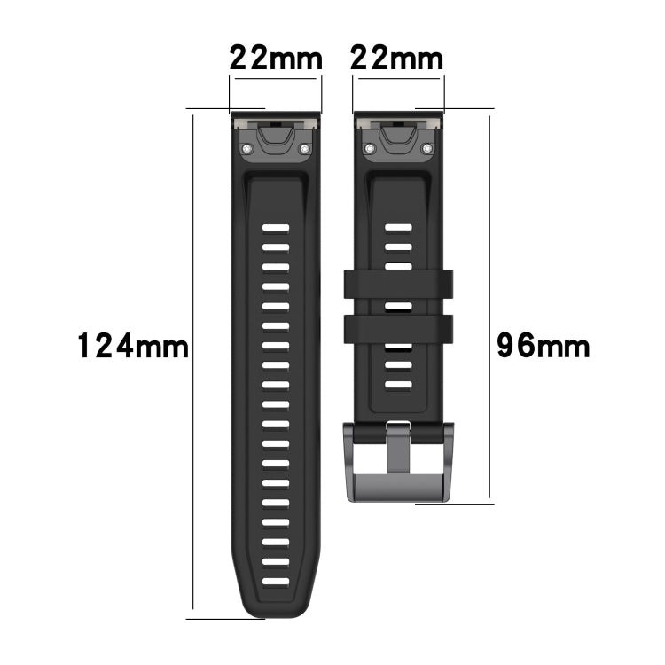 For Garmin Fenix 7 22mm Two-Color Sports Silicone Watch Band(White+Black) - Watch Bands by buy2fix | Online Shopping UK | buy2fix