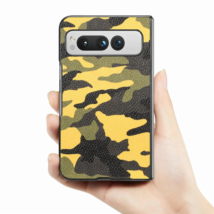 For Google Pixel Fold Camouflage Leather Back Cover Phone Case(Yellow) - Google Cases by buy2fix | Online Shopping UK | buy2fix