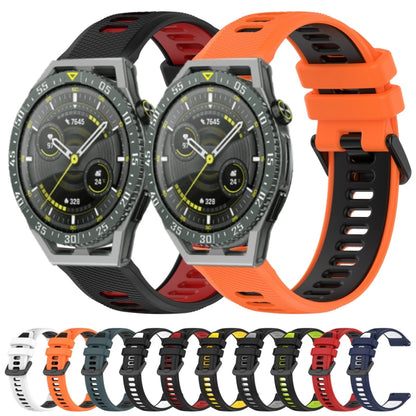 For Honor Watch GS 3 22mm Sports Two-Color Silicone Watch Band(Black+Grey) - Watch Bands by buy2fix | Online Shopping UK | buy2fix