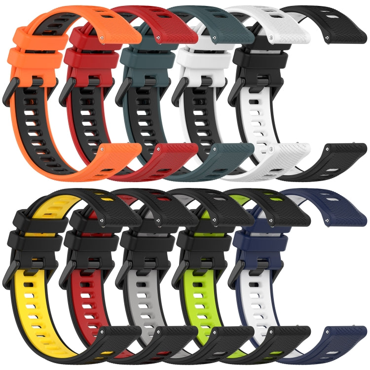 For Huawei Watch GT3 Pro 46mm 22mm Sports Two-Color Silicone Watch Band(Orange+Black) - Watch Bands by buy2fix | Online Shopping UK | buy2fix