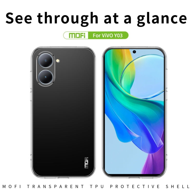 For vivo Y03 MOFI Ming Series Ultra-thin TPU Phone Case(Transparent) - vivo Cases by MOFI | Online Shopping UK | buy2fix