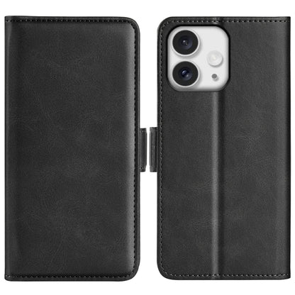 For iPhone 16 Pro Dual-side Magnetic Buckle Horizontal Flip Leather Phone Case(Black) - iPhone 16 Pro Cases by buy2fix | Online Shopping UK | buy2fix