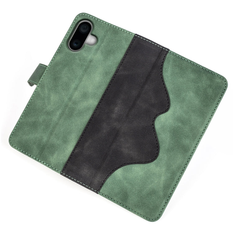 For iPhone 16 Stitching Horizontal Flip Leather Phone Case(Green) - iPhone 16 Cases by buy2fix | Online Shopping UK | buy2fix