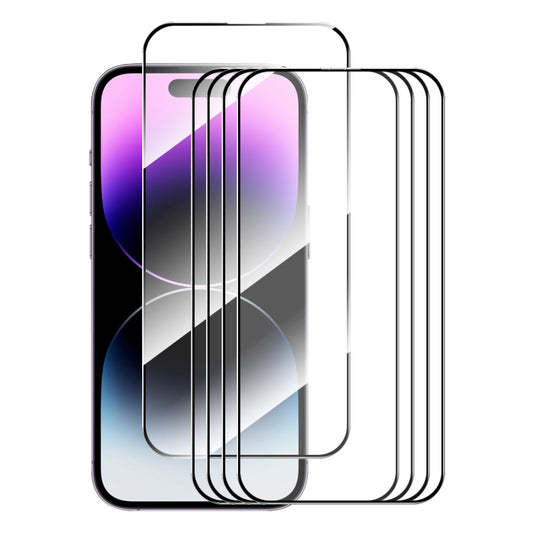 For iPhone 16 Pro Max 5pcs ENKAY Full Glue High Aluminum-silicon Tempered Glass Film - iPhone 16 Pro Max Tempered Glass by ENKAY | Online Shopping UK | buy2fix