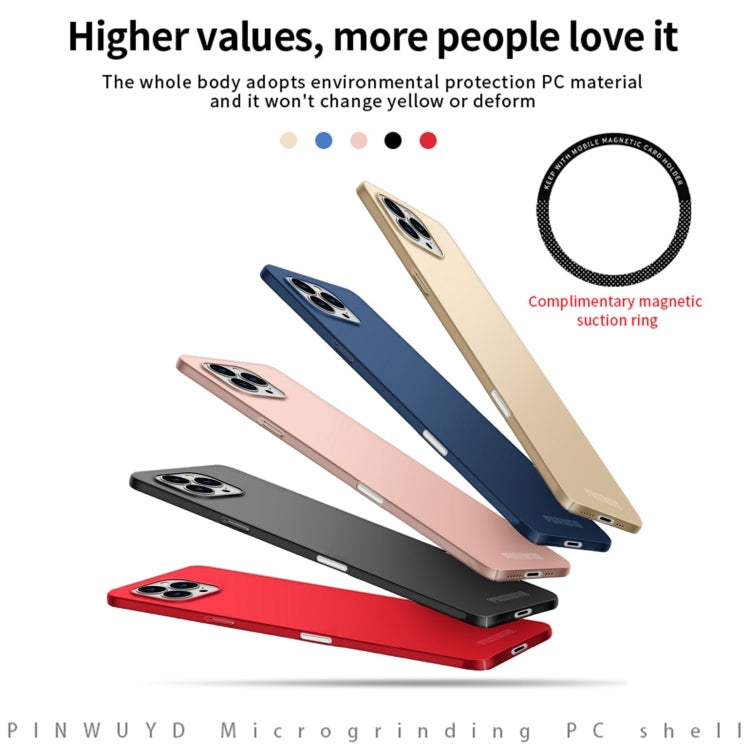 For iPhone 16 Pro PINWUYO Micro-Frosted PC Ultra-thin Hard Phone Case with Magsafe Magnetic Ring(Gold) - iPhone 16 Pro Cases by PINWUYO | Online Shopping UK | buy2fix