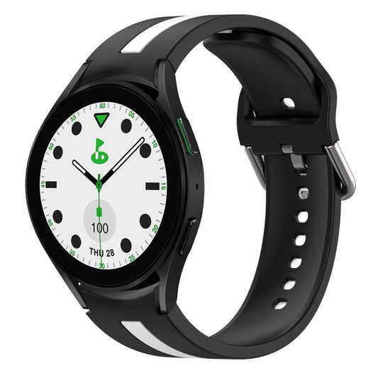 For Samsung Galaxy watch 5 Golf Edition Two-Color Silicone Watch Band(Black+White) - Watch Bands by buy2fix | Online Shopping UK | buy2fix