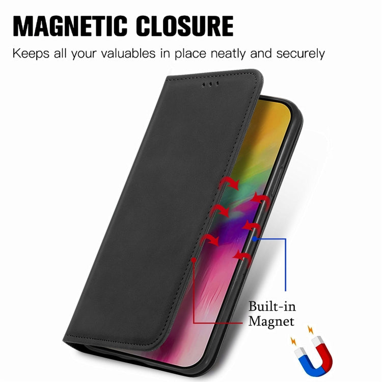 For iPhone 16 Retro Skin Feel Magnetic Flip Leather Phone Case(Black) - iPhone 16 Cases by buy2fix | Online Shopping UK | buy2fix