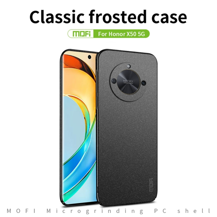 For Honor X50 5G MOFI Fandun Series Frosted PC Ultra-thin All-inclusive Phone Case(Gray) - Honor Cases by MOFI | Online Shopping UK | buy2fix