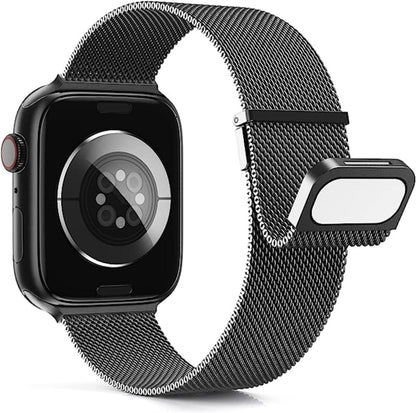 For Apple Watch 3 38mm Milan Double Magnetic Steel Mesh Watch Band(Gray) - Watch Bands by buy2fix | Online Shopping UK | buy2fix