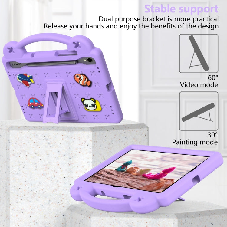 For Samsung Galaxy Tab S9 X710/X716B Handle Kickstand Children EVA Shockproof Tablet Case(Light Purple) - Galaxy Tab S9 Cases by buy2fix | Online Shopping UK | buy2fix