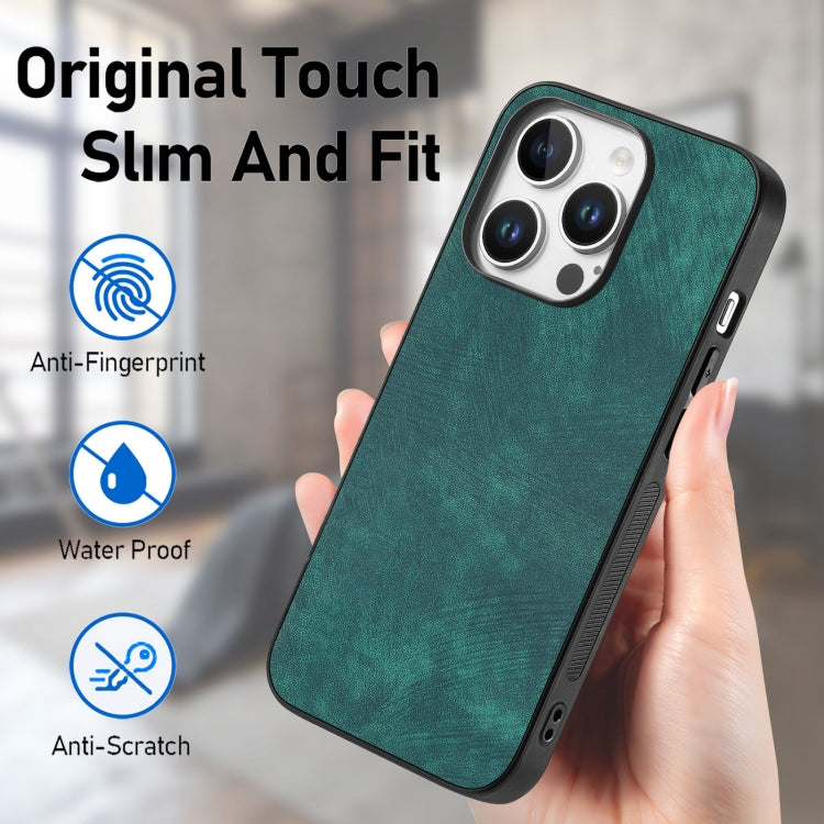 For iPhone 16 Pro Max Vintage Leather PC Back Cover Phone Case(Green) - iPhone 16 Pro Max Cases by buy2fix | Online Shopping UK | buy2fix