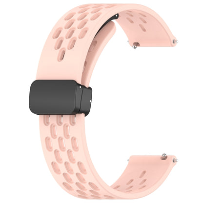 For Amazfit GTS 4 20mm Folding Magnetic Clasp Silicone Watch Band(Pink) - Watch Bands by buy2fix | Online Shopping UK | buy2fix