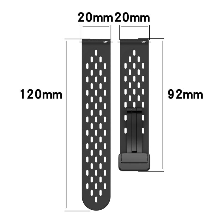 For Amazfit GTS 20mm Folding Magnetic Clasp Silicone Watch Band(Midnight Blue) - Watch Bands by buy2fix | Online Shopping UK | buy2fix