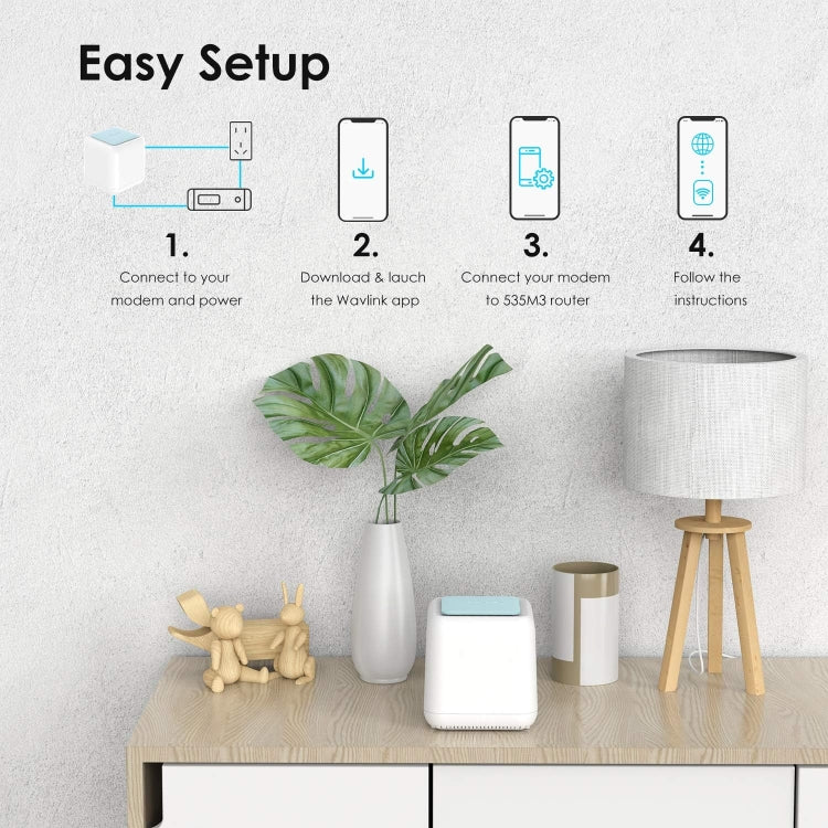 WAVLINK WN535M3 For Home Office 3pcs Mesh Wireless Router AC1200 Dual Band WiFi Signal Booster, Plug:US Plug - Wireless Routers by WAVLINK | Online Shopping UK | buy2fix