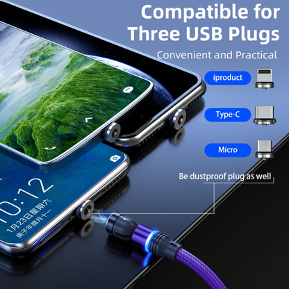 ENKAY 3 in 1 2.4A USB to Type-C / 8 Pin / Micro USB Magnetic 540 Degrees Rotating Charging Cable, Length:2m(Green) - Charging Cable & Head by ENKAY | Online Shopping UK | buy2fix