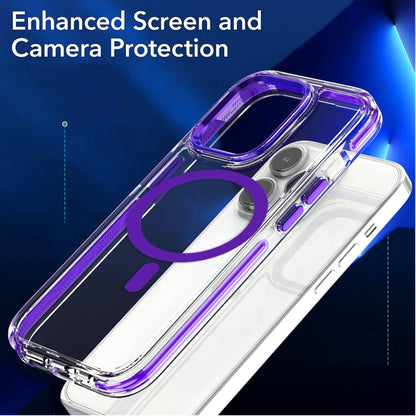 For iPhone 13 Pro Max Dual-color MagSafe TPU Hybrid Clear PC Shockproof Phone Case(Orange) - iPhone 13 Pro Max Cases by buy2fix | Online Shopping UK | buy2fix