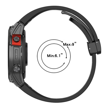 For Garmin Fenix 5x Sapphire Quick Release Holes Magnetic Buckle Silicone Watch Band(Black) - Watch Bands by buy2fix | Online Shopping UK | buy2fix