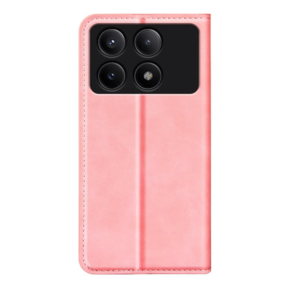 For Xiaomi Redmi K70E Retro-skin Magnetic Suction Leather Phone Case(Pink) - K70E Cases by buy2fix | Online Shopping UK | buy2fix