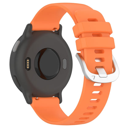 For Garmin Venu / Venu SQ Liquid Glossy Silver Buckle Silicone Watch Band(Orange) - Watch Bands by buy2fix | Online Shopping UK | buy2fix