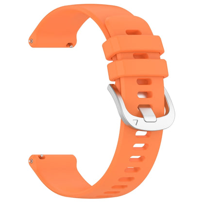 For Garmin Venu 2S Liquid Glossy Silver Buckle Silicone Watch Band(Orange) - Watch Bands by buy2fix | Online Shopping UK | buy2fix