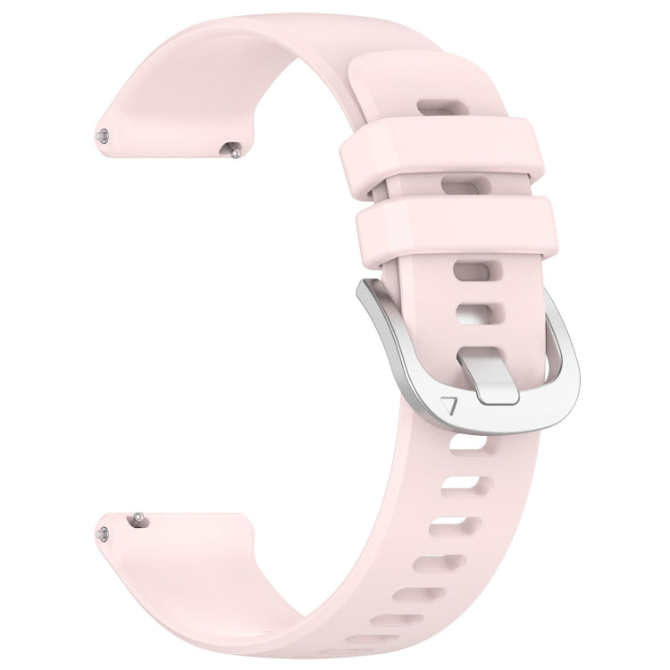 For Garmin Vivomove 3S Liquid Glossy Silver Buckle Silicone Watch Band(Pink) - Watch Bands by buy2fix | Online Shopping UK | buy2fix