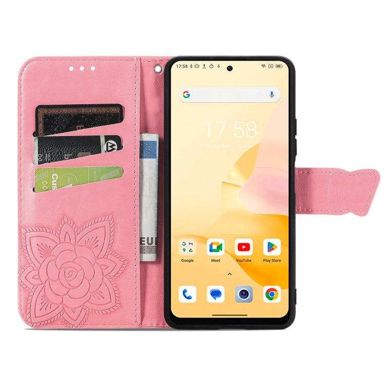 For Blackview Shark 8 Butterfly Love Flower Embossed Leather Phone Case(Pink) - More Brand by buy2fix | Online Shopping UK | buy2fix