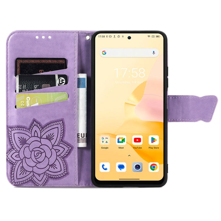 For Blackview Shark 8 Butterfly Love Flower Embossed Leather Phone Case(Light Purple) - More Brand by buy2fix | Online Shopping UK | buy2fix