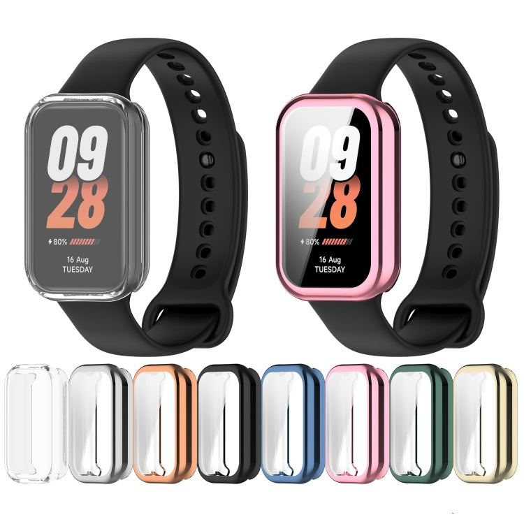 For Xiaomi Smart Band 8 Active Full Package TPU Electroplated Watch Protective Case(Silver) - Watch Cases by buy2fix | Online Shopping UK | buy2fix