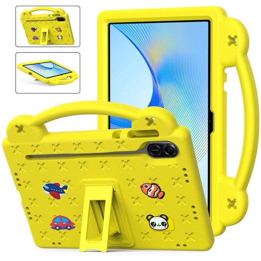 For Honor X8 Pro 11.5 Handle Kickstand Children EVA Shockproof Tablet Case(Yellow) - Honor by buy2fix | Online Shopping UK | buy2fix