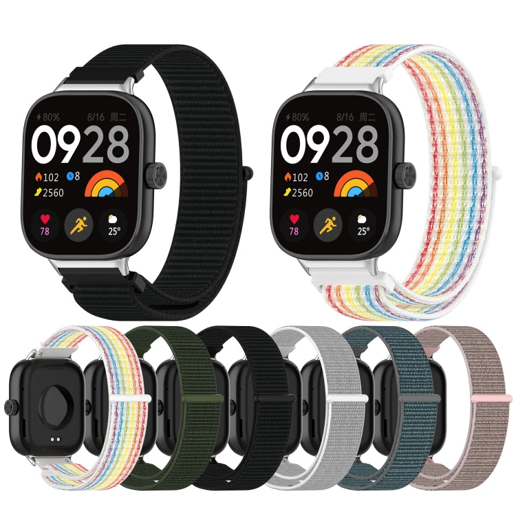 For Redmi Watch 4 Nylon Loop Metal Connector Watch Band(White) - Watch Bands by buy2fix | Online Shopping UK | buy2fix