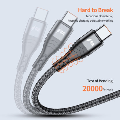 ENKAY 4-in-1 6A USB-A to Type-C / 8 Pin / Micro USB Multifunction Fast Charging Cable, Cable Length:2m(Grey) - Multifunction Cable by ENKAY | Online Shopping UK | buy2fix