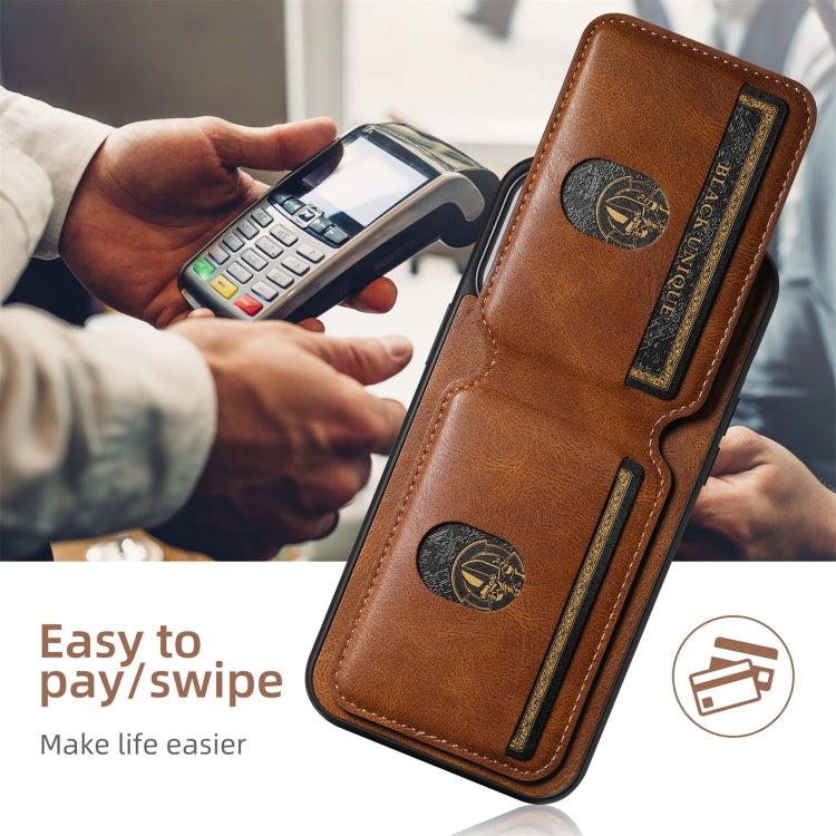 For iPhone 16 Pro Suteni H02 Leather Wallet Stand Back Phone Case(Brown) - iPhone 16 Pro Cases by Suteni | Online Shopping UK | buy2fix