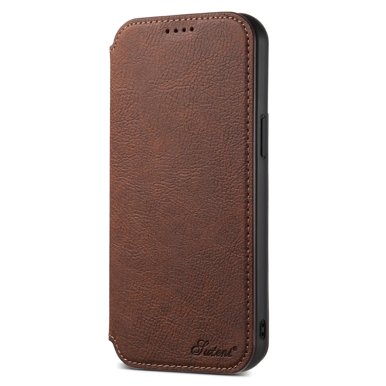 For iPhone 15 Plus Suteni J06 Retro Matte Litchi Texture Leather MagSafe Phone Case(Brown) - iPhone 15 Plus Cases by Suteni | Online Shopping UK | buy2fix