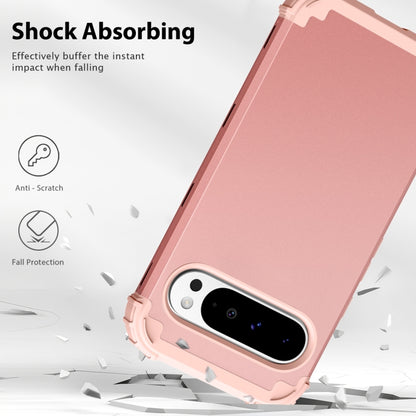 For Google Pixel 9 Pro XL 3 in 1 Silicone Hybrid PC Shockproof Phone Case(Rose Gold) - Google Cases by buy2fix | Online Shopping UK | buy2fix