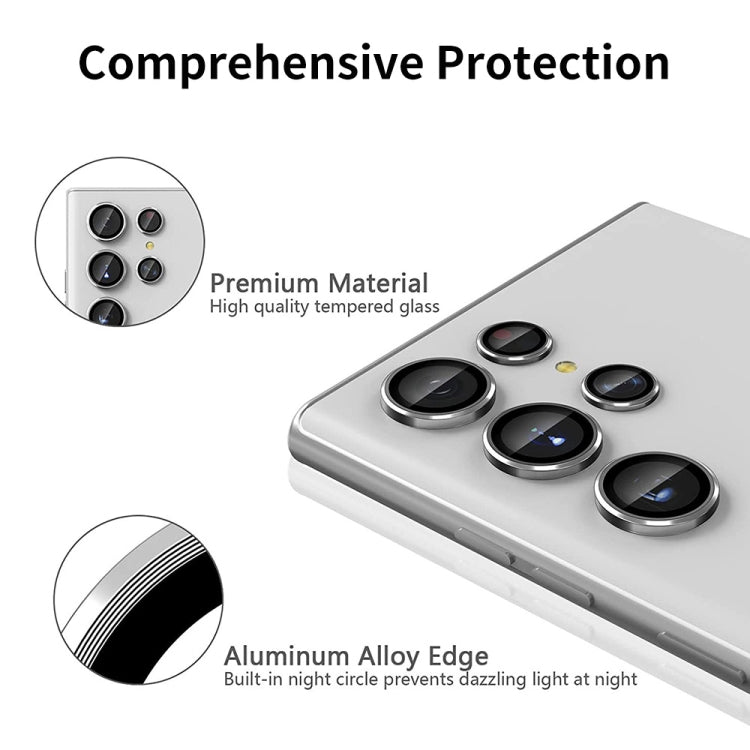 For Samsung Galaxy S24 Ultra 5G ENKAY Hat-Prince 9H Rear Camera Lens Aluminium Alloy Tempered Glass Film(Silver) - Galaxy S24 Ultra 5G Tempered Glass by ENKAY | Online Shopping UK | buy2fix