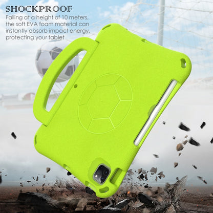 For iPad Air 11 2024 Handle Football Shaped EVA Shockproof Tablet Case(Grass Green) - iPad Air 11 2024 Cases by buy2fix | Online Shopping UK | buy2fix