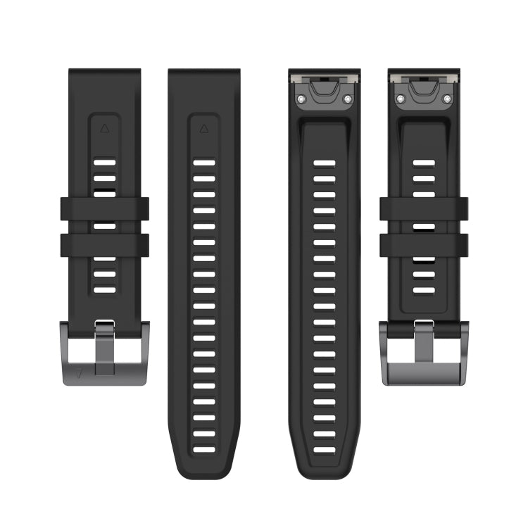 For Garmin Epix Gen2 / Epix Pro Gen2 47mm Solid Color Black Buckle Silicone Quick Release Watch Band(Black) - Watch Bands by buy2fix | Online Shopping UK | buy2fix