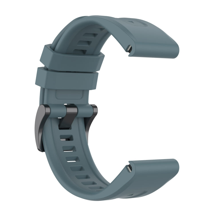 For Garmin Forerunner 965 / 955 / 945 / 935 Solid Color Black Buckle Silicone Quick Release Watch Band(Rock Blue) - Watch Bands by buy2fix | Online Shopping UK | buy2fix