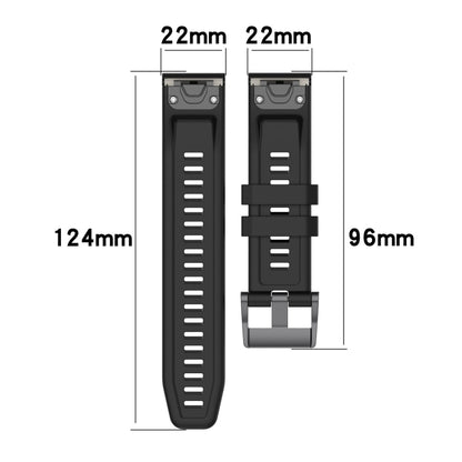For Garmin MARQ Solid Color Black Buckle Silicone Quick Release Watch Band(Gray) - Watch Bands by buy2fix | Online Shopping UK | buy2fix