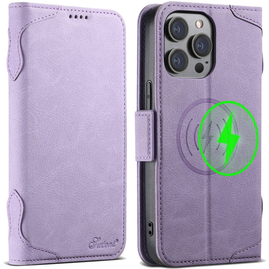For iPhone 12 Pro Max SUTENI J07 Multifunctional Horizontal Flip Magsafe Leather Phone Case(Purple) - iPhone 12 Pro Max Cases by Suteni | Online Shopping UK | buy2fix