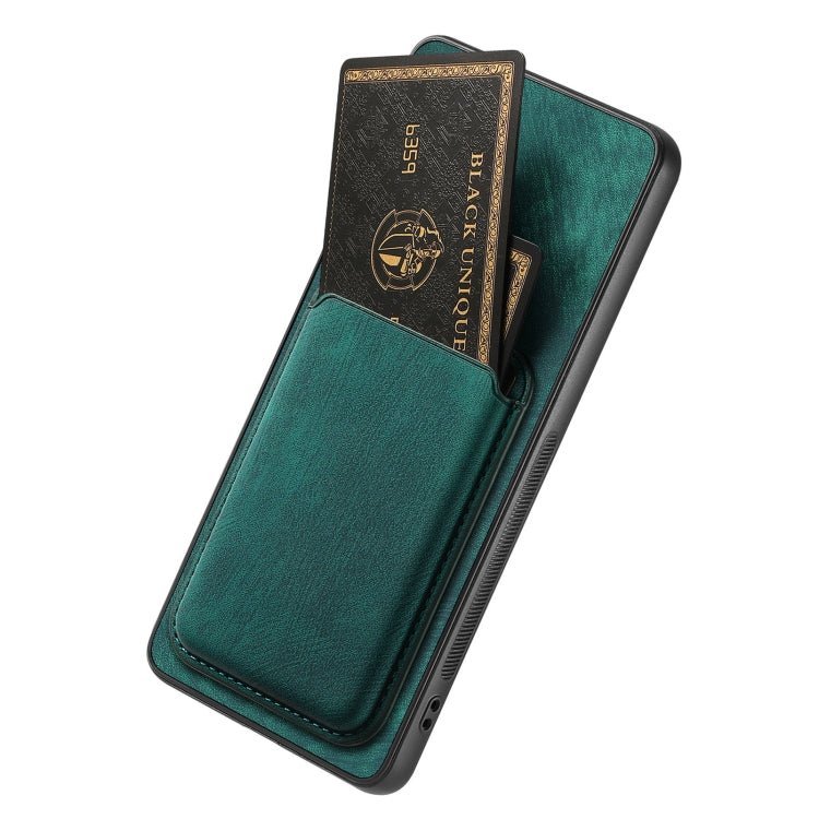 For OPPO Reno8 T 4G Retro Leather Card Bag Magnetic Phone Case(Green) - OPPO Cases by buy2fix | Online Shopping UK | buy2fix