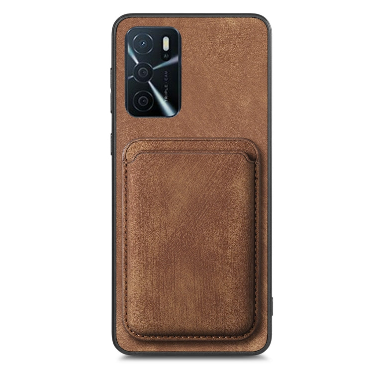 For OPPO Reno9 Pro+ 5G Retro Leather Card Bag Magnetic Phone Case(Brown) - OPPO Cases by buy2fix | Online Shopping UK | buy2fix