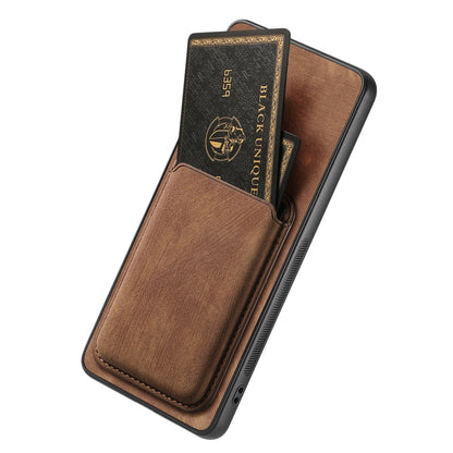 For OPPO Reno6 Pro 5G Retro Leather Card Bag Magnetic Phone Case(Brown) - OPPO Cases by buy2fix | Online Shopping UK | buy2fix