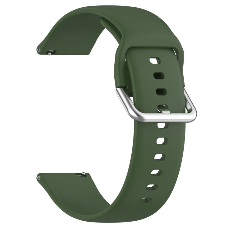 For Xiaomi Watch 2 Solid Color Metal Silver Buckle Silicone Watch Band, Size: L(Army Green) - Watch Bands by buy2fix | Online Shopping UK | buy2fix