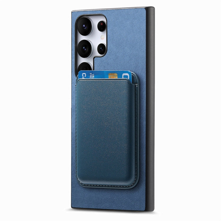 For Samsung Galaxy S25 Ultra 5G Retro Magsafe Card Bag PU Back Cover Phone Case(Blue) - Galaxy S25 Ultra 5G Cases by buy2fix | Online Shopping UK | buy2fix