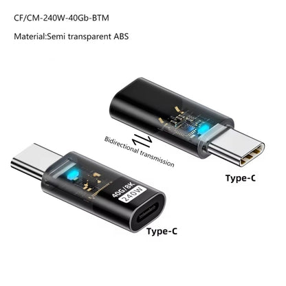 Type-C Male to Type-C Female 240W Data Transmission Charging Converter Adapter - OTG Adapter by buy2fix | Online Shopping UK | buy2fix