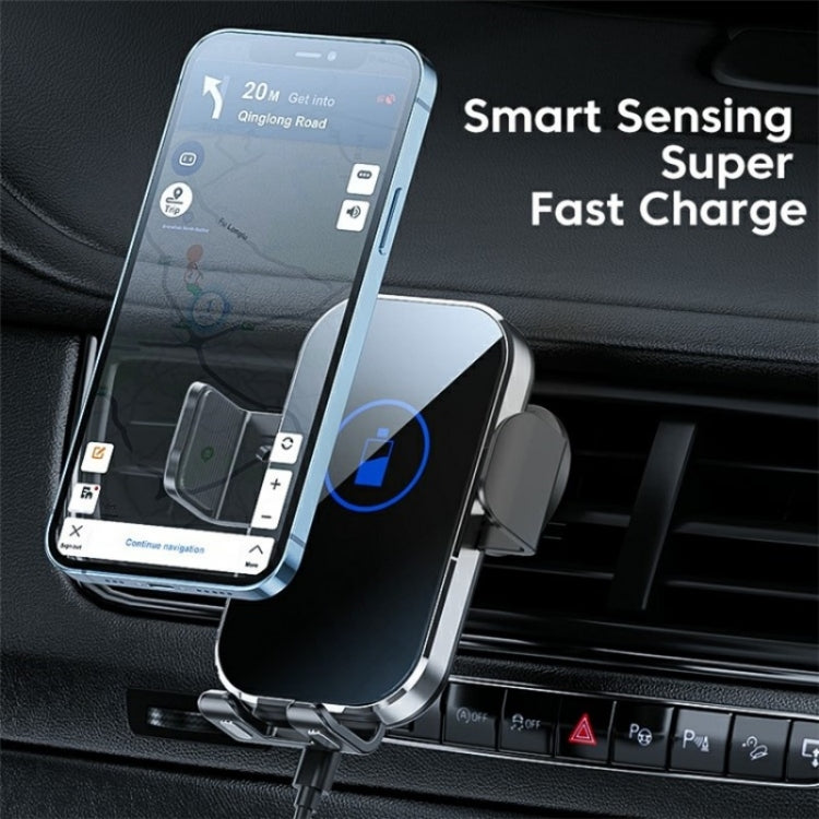 X10 15W Wireless Fast Charging Car Phone Navigation Holder(Silver) - Wireless Charger Holders by buy2fix | Online Shopping UK | buy2fix