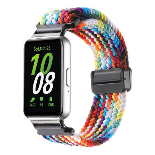 For Samsung Galaxy Fit3 Magnetic Buckle Nylon Braid Watch Band(Rainbow Color) - Watch Bands by buy2fix | Online Shopping UK | buy2fix